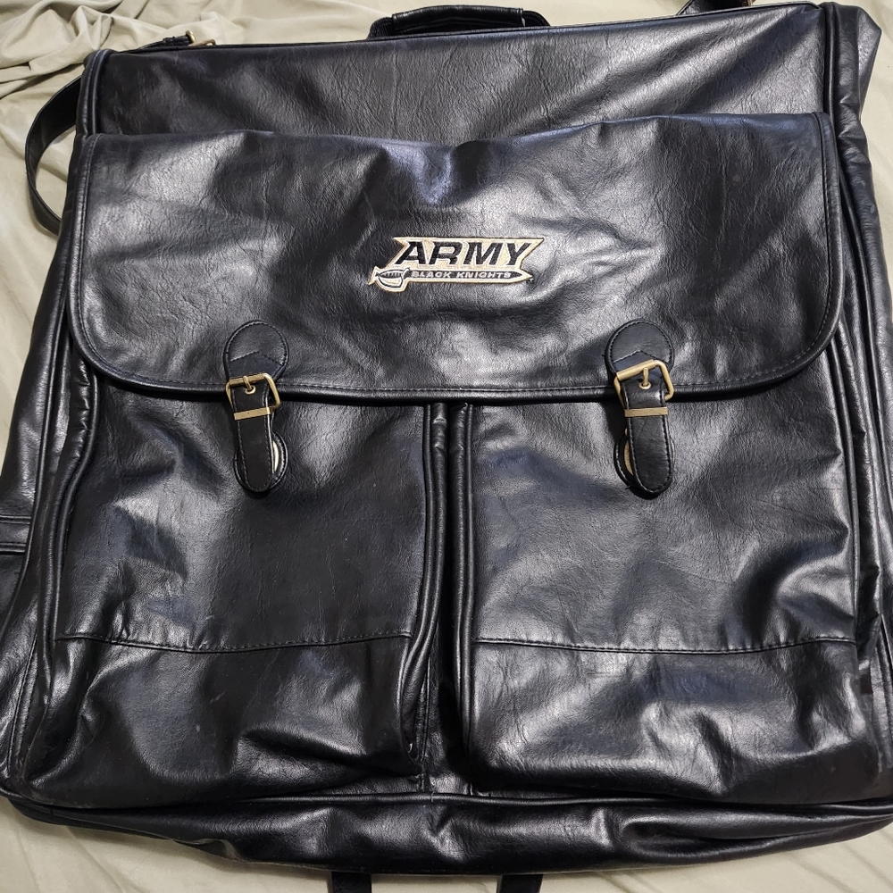 Black Leather Garment Bag Army West Point